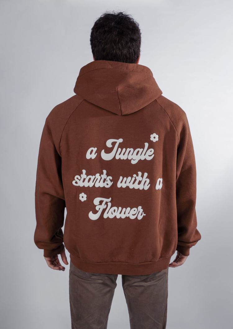 FLOWER BROWN HOODIE